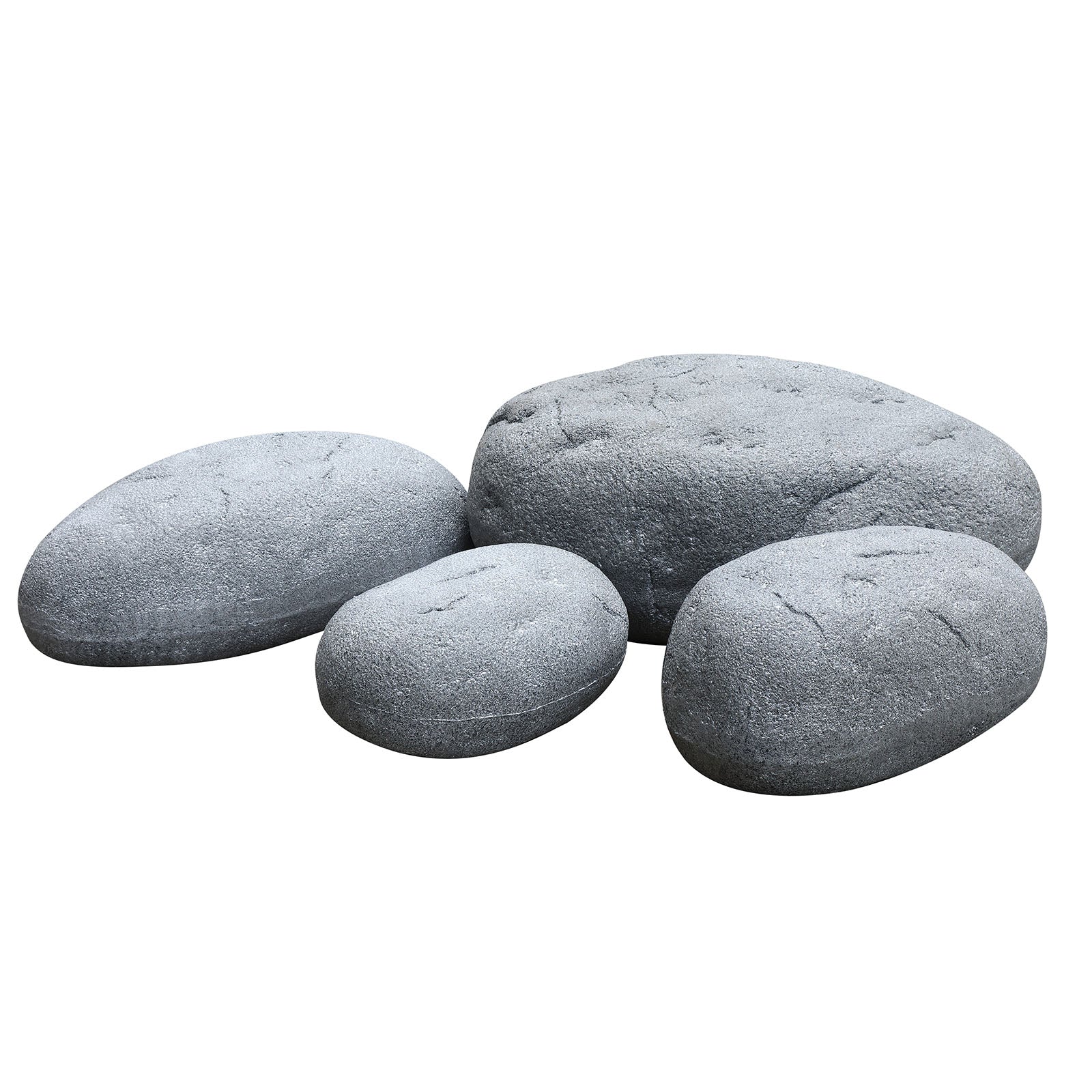 Set Of 4 Outdoor/Indoor Fiberglass Concrete Decorative Rocks/ Stool  Xk-5013A+B+C+D