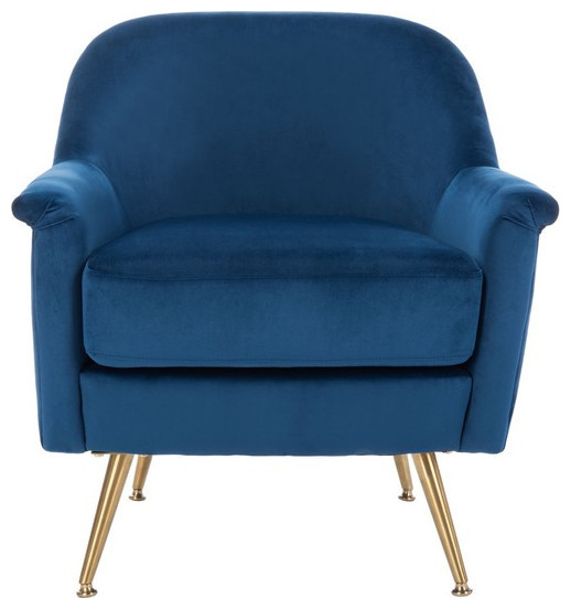 Meredith Mid Century Arm Chair Navy/Brass   Midcentury   Armchairs And Accent Chairs   by V.S.D Furniture  Houzz