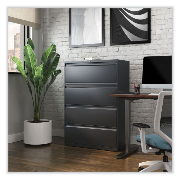 Alera Lateral File， 4 Legal/Letter/A4/A5-Size File Drawers， Charcoal， 36