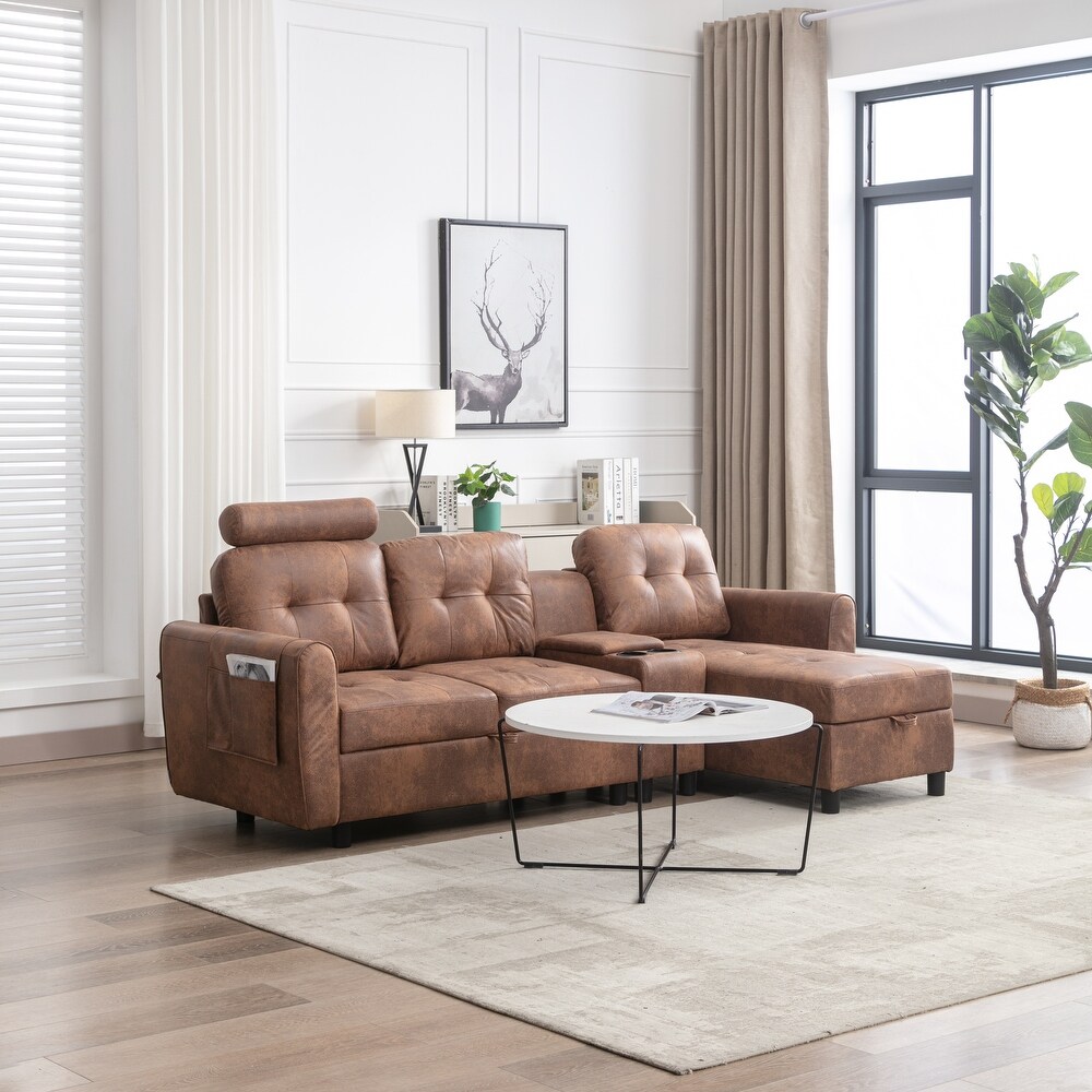 Modern L shape Sectional Sofa Set for Living Room Couch Set with Polyester Upholstery   Adjustable Seatin