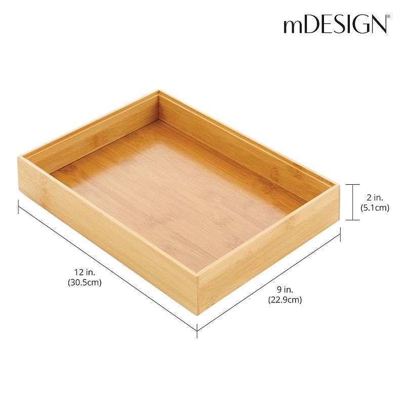 mDesign Stackable Kitchen Drawer Organizer Bin Box Tray - 4 Pack