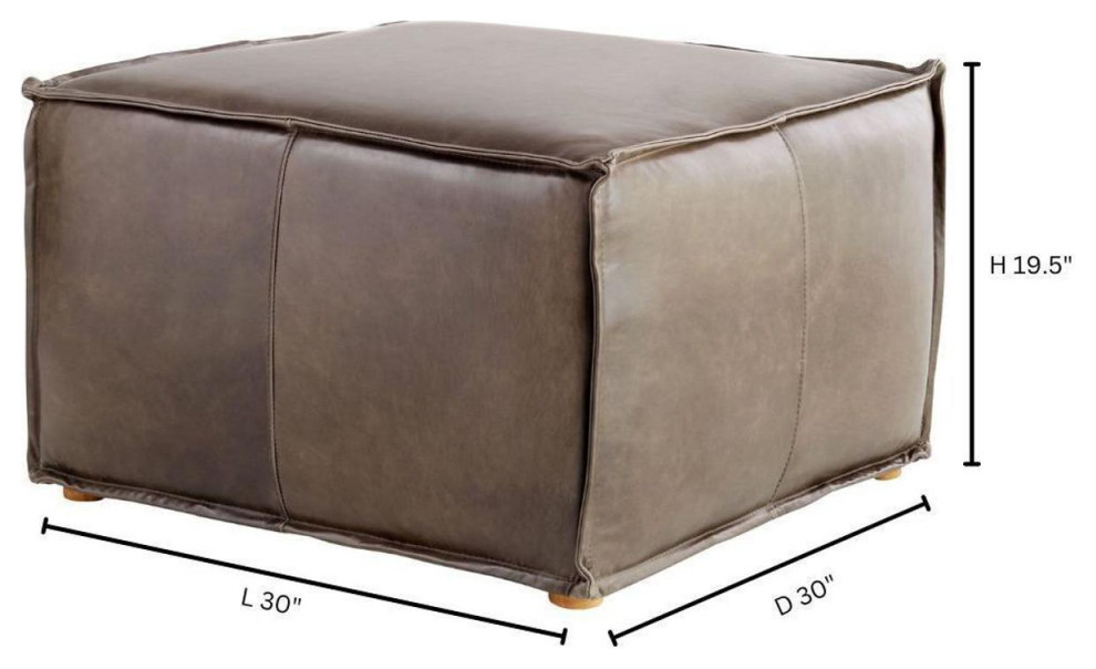 Lusso Ottoman or Stool  Grey   Transitional   Footstools And Ottomans   by Lighting New York  Houzz