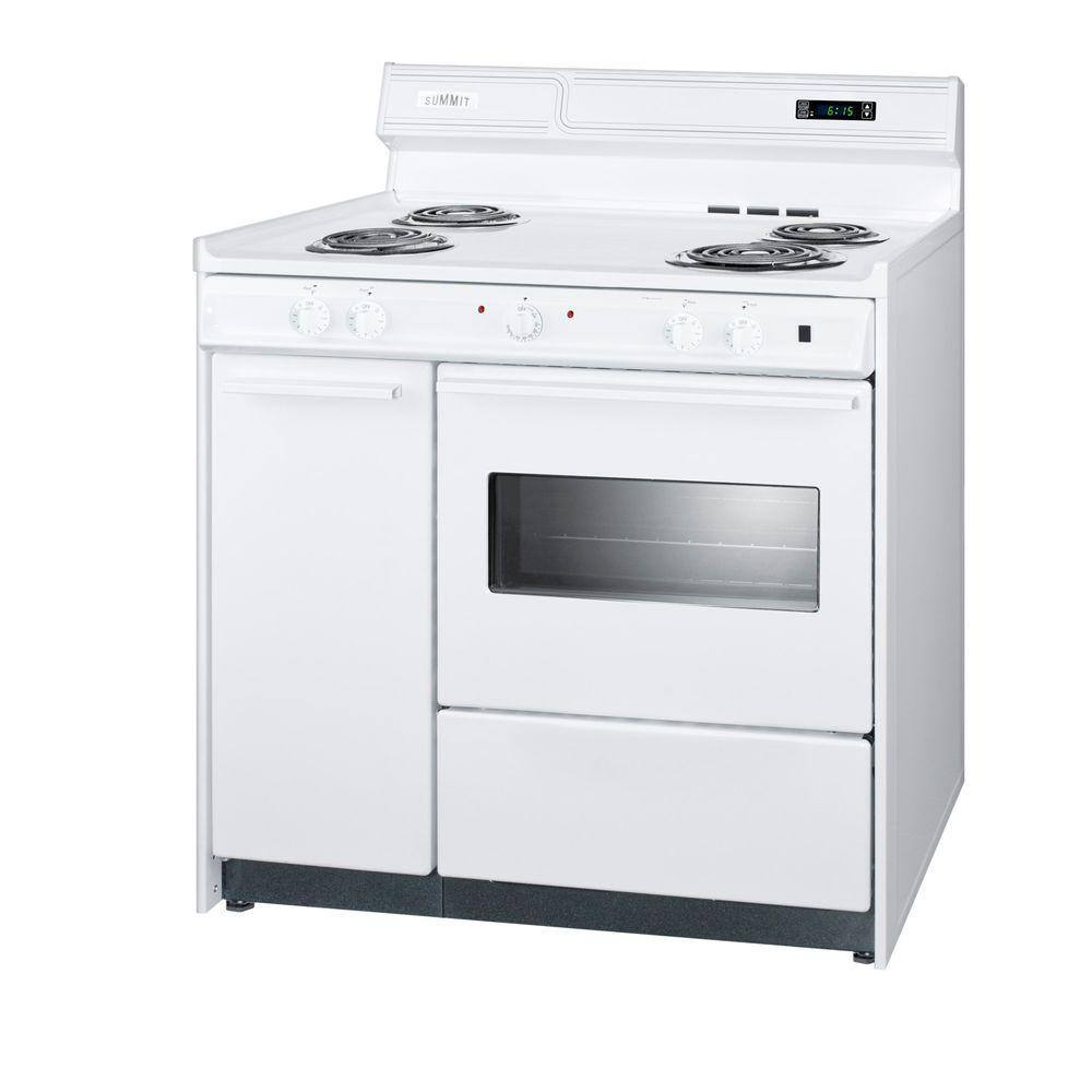 Summit Appliance 36 in. 2.9 cu. ft. Electric Range in White WEM430KW