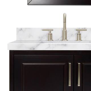 ARIEL Stafford 85 in. W x 22 in. D x 89 in. H Double Sinks Freestanding Bath Vanity in Espresso with Marble Tops and Mirrors M085DCWRESP