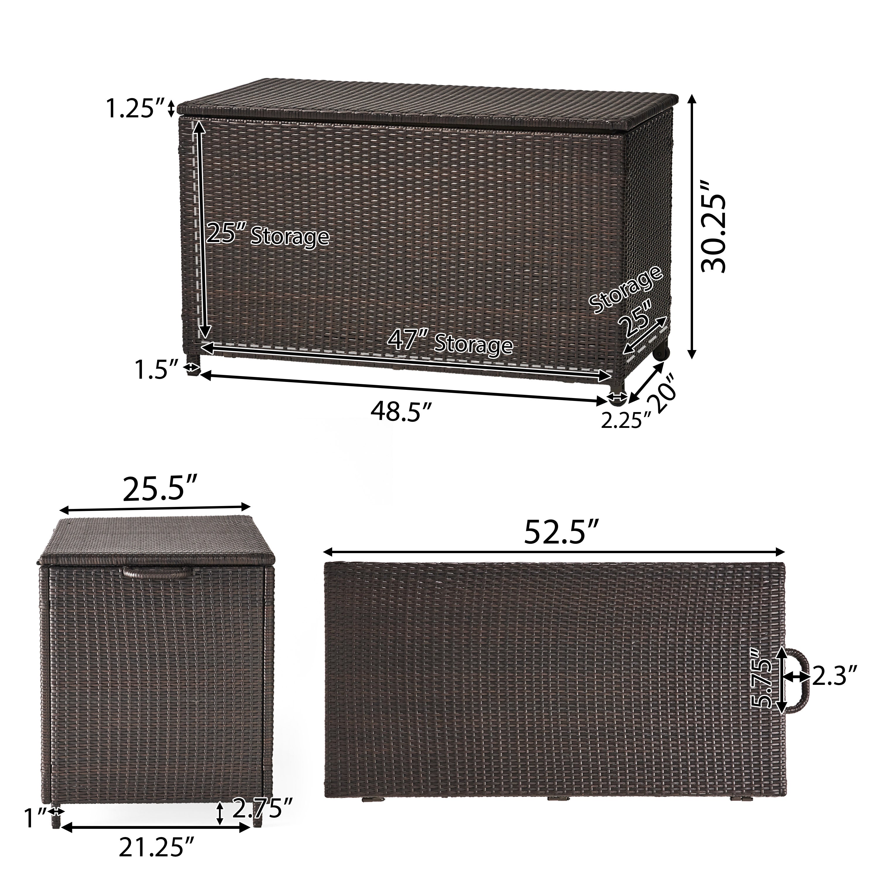 Swisher Outdoor Brown Wicker Deck Box