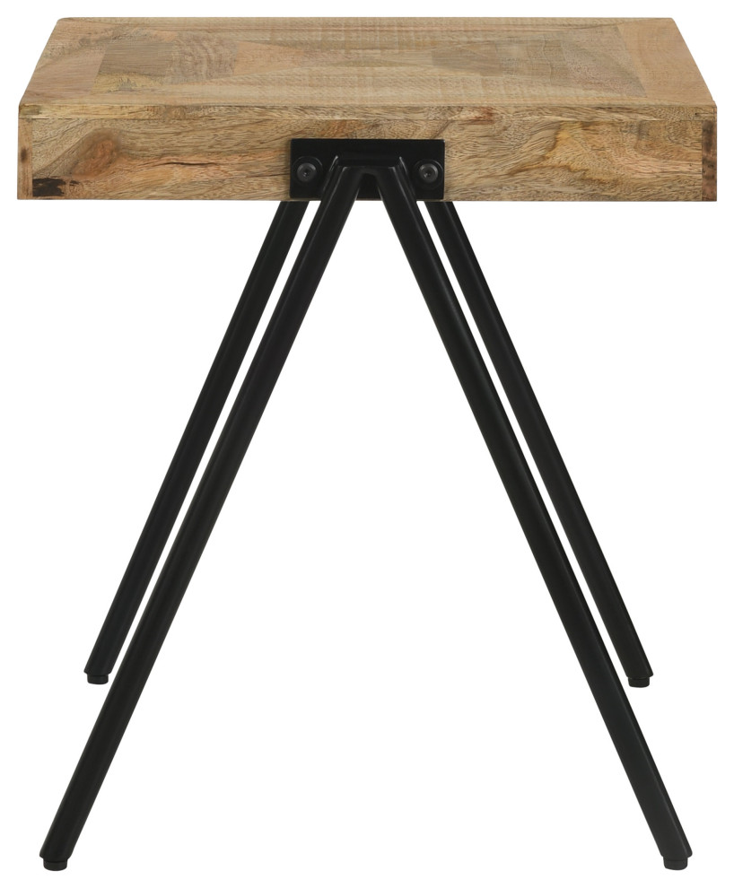 Avery Square End Table With Metal Legs Natural and Black   Modern   Side Tables And End Tables   by Modon  Houzz