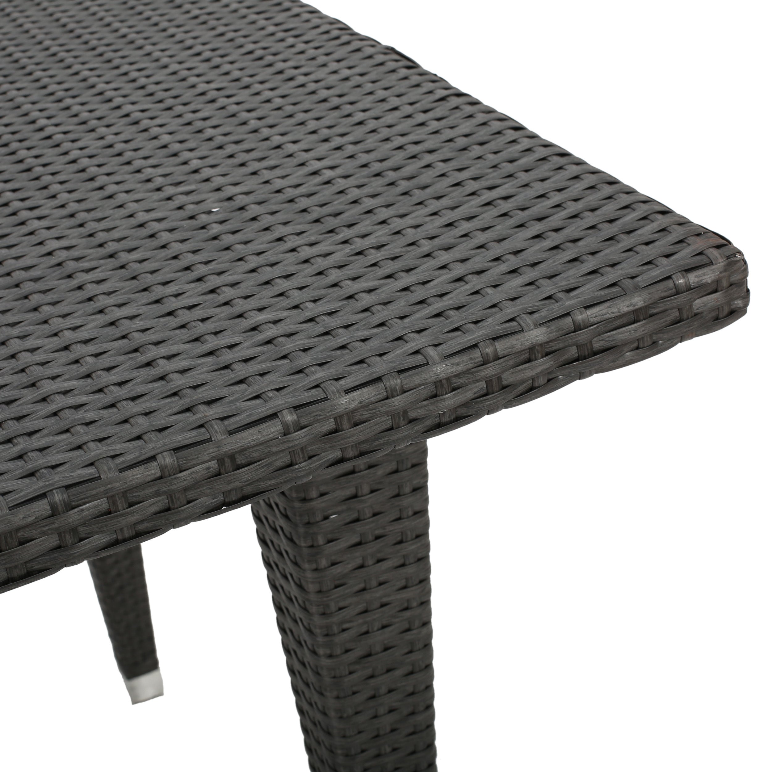 Alrol Contemporary Outdoor Patio Grey Polyethylene Square Table