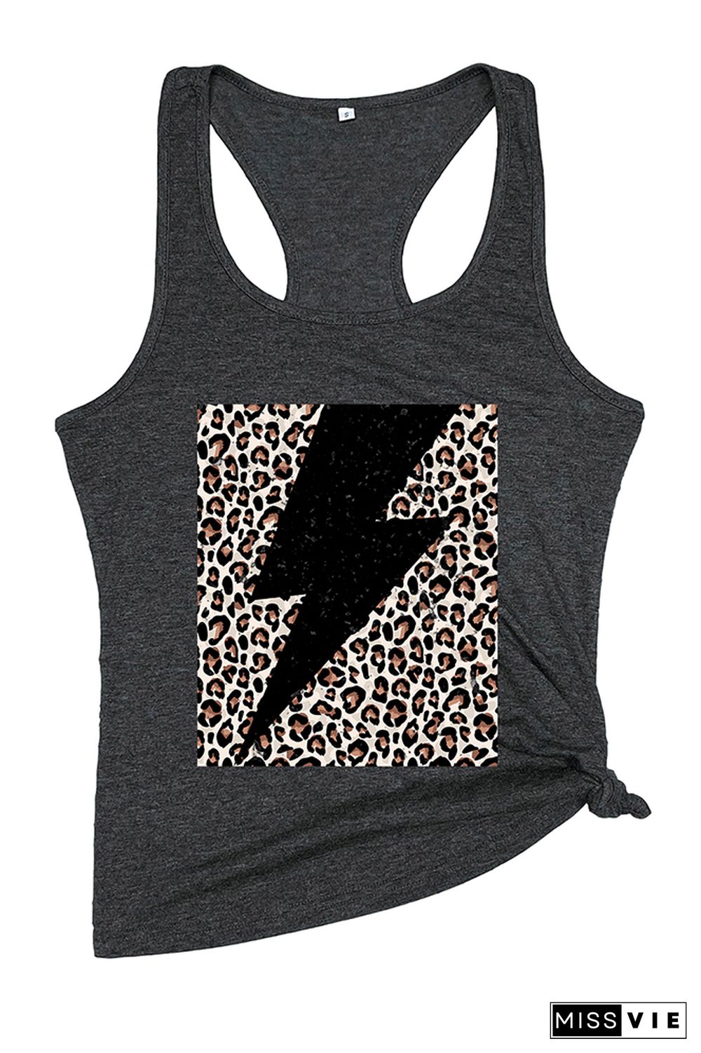 Leopard Grain Lightning Sleeveless Tank Top Wholesale