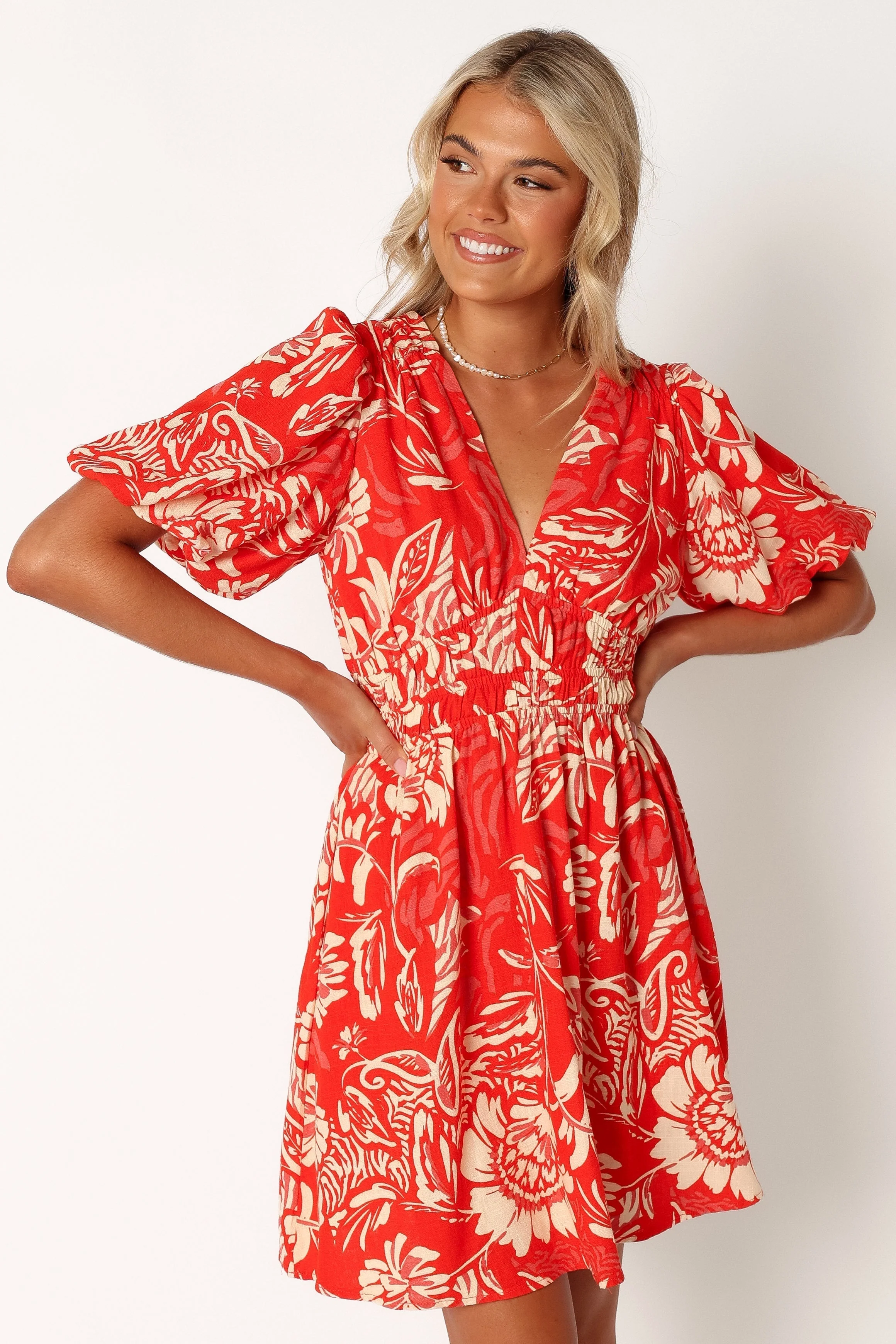 Lochi Mini Dress - Red Floral