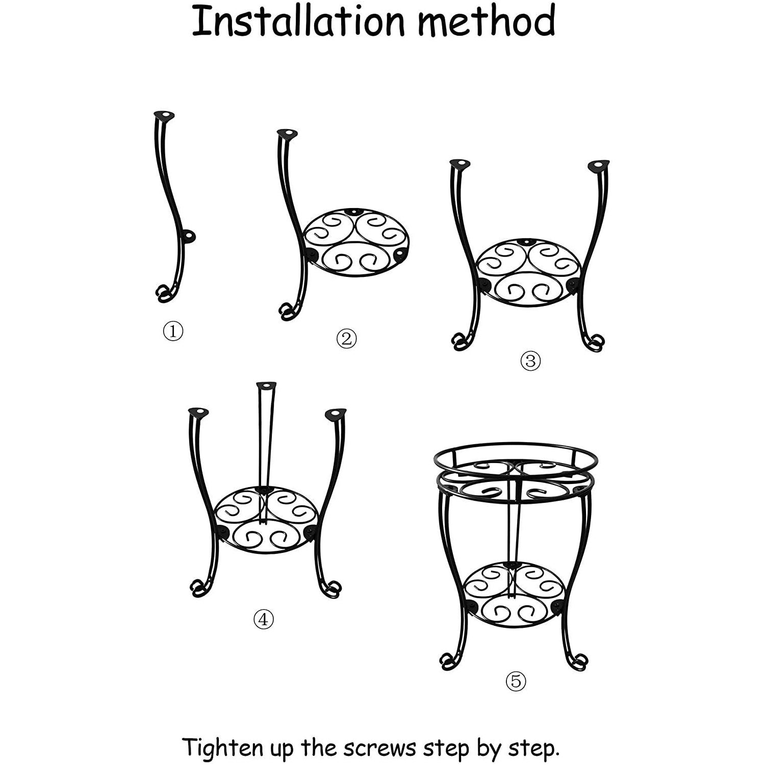 Gemdeck 2 Tier Metal Plant Stand Black Flower Pot Rack Holder Indoor Outdoor