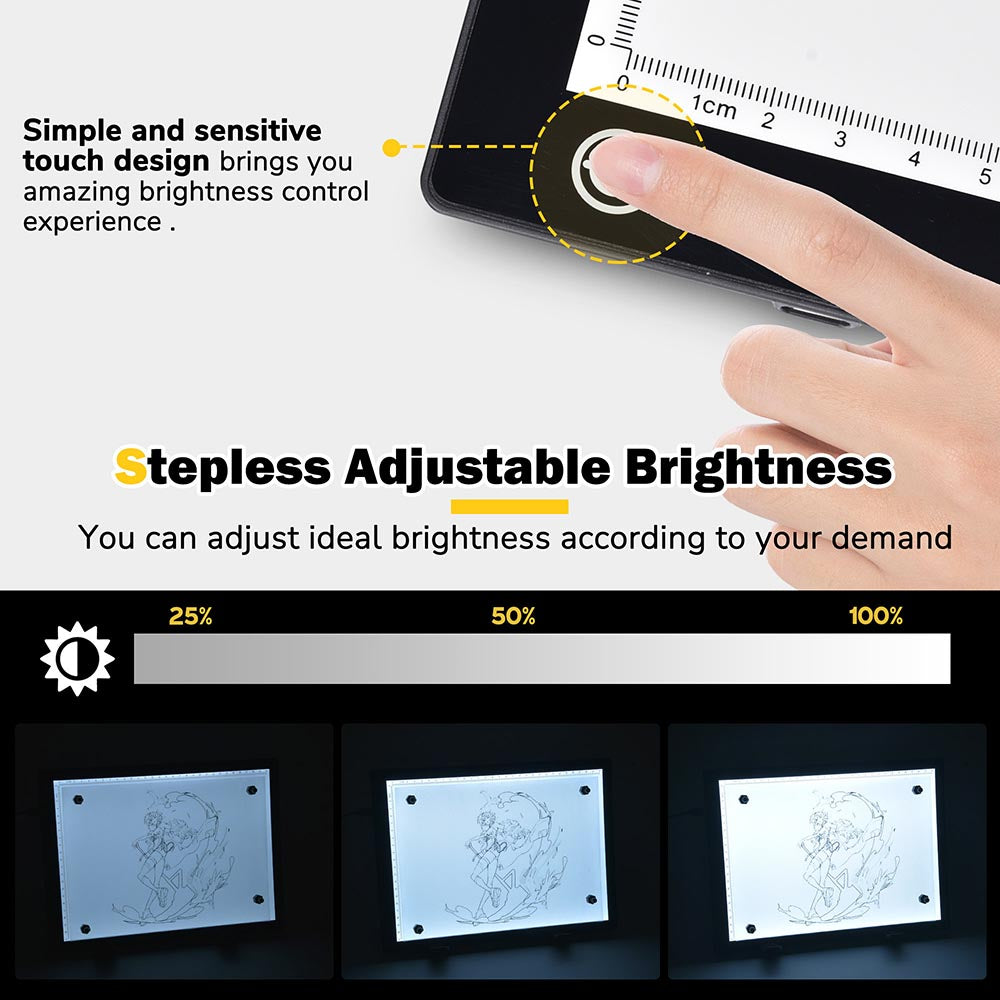 Yescom LED Tracing Stencil Board 14in A4 Adjustable Brightness