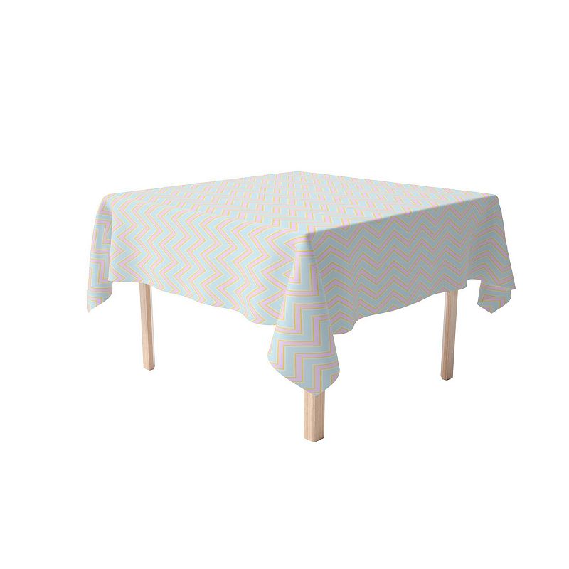 Square Tablecloth， 100% Cotton， 60x60， Easter Chevron