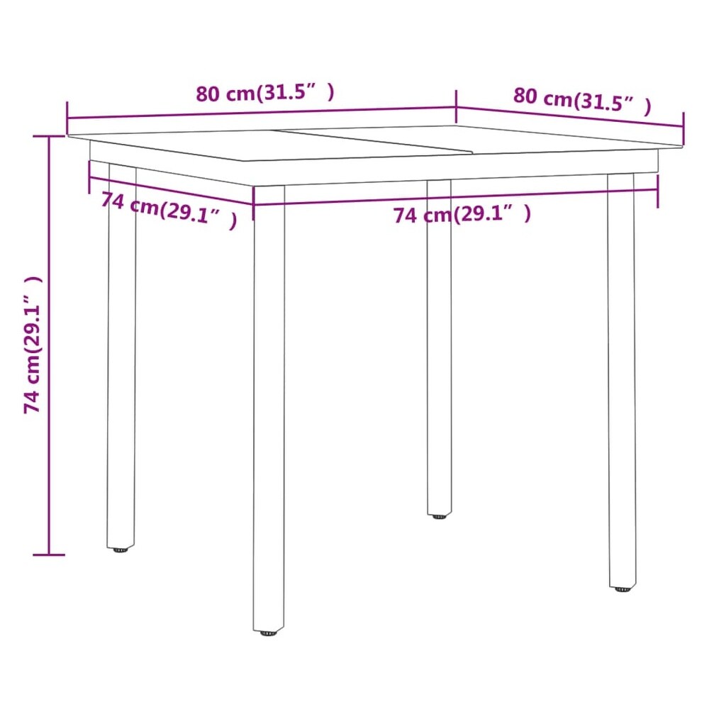 vidaXL Patio Dining Set 3/5/7 Piece Multi Colors 31.5\