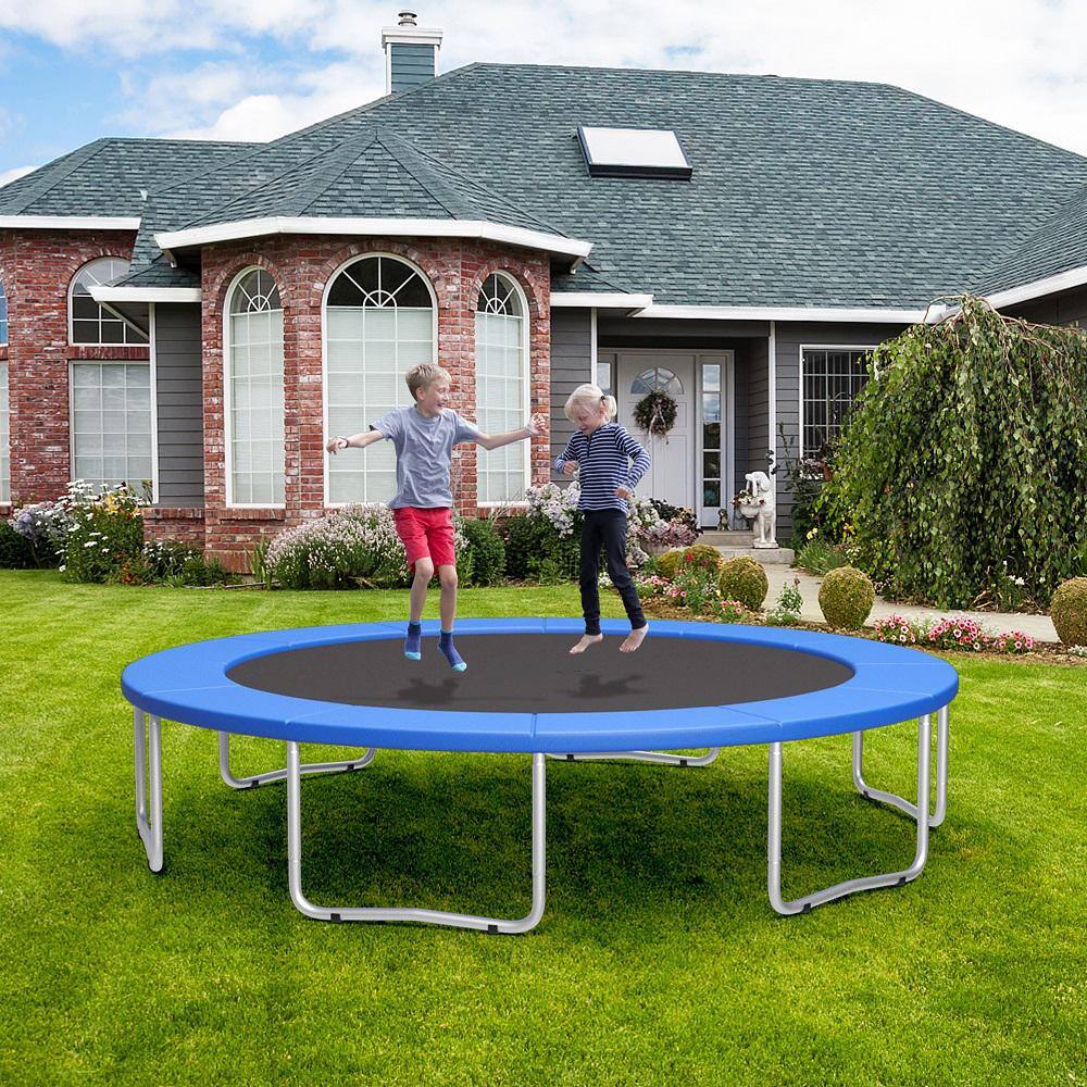 Gymax 10 ft. Trampoline Replacement Safety Pad Universal Trampoline Cover Blue GYM09620