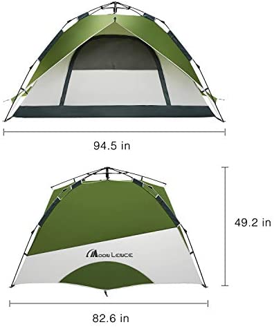 MOON LENCE Pop Up Tent Family Camping Tent 4 Person Tent Portable Instant Tent Automatic Tent Waterproof Windproof for Camping Hiking Mountaineering