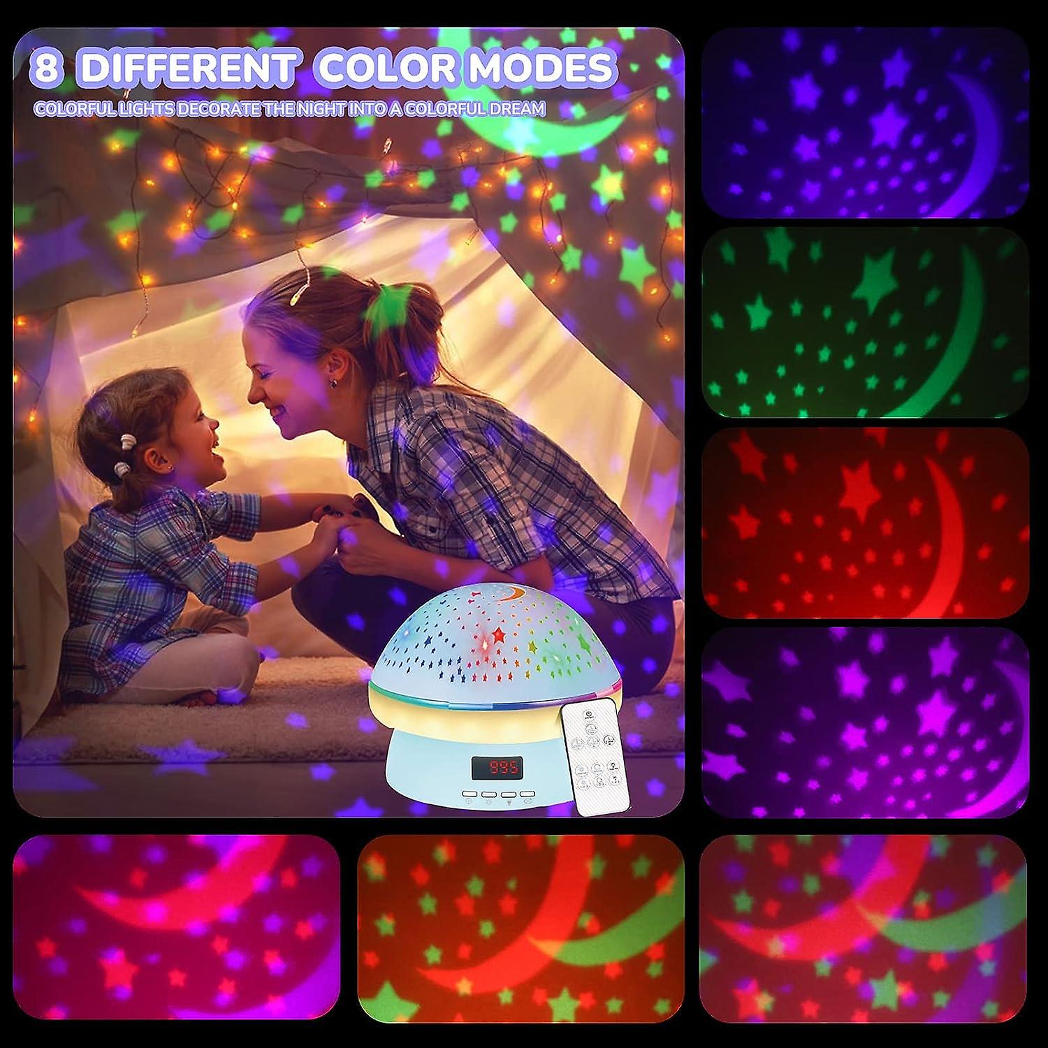 Remote Control And Timer Design Starry Sky Rotating Star Projector Night Light，16 Colorful Projector Light Dimmable Led Bedside Lamp，glow In The Dark