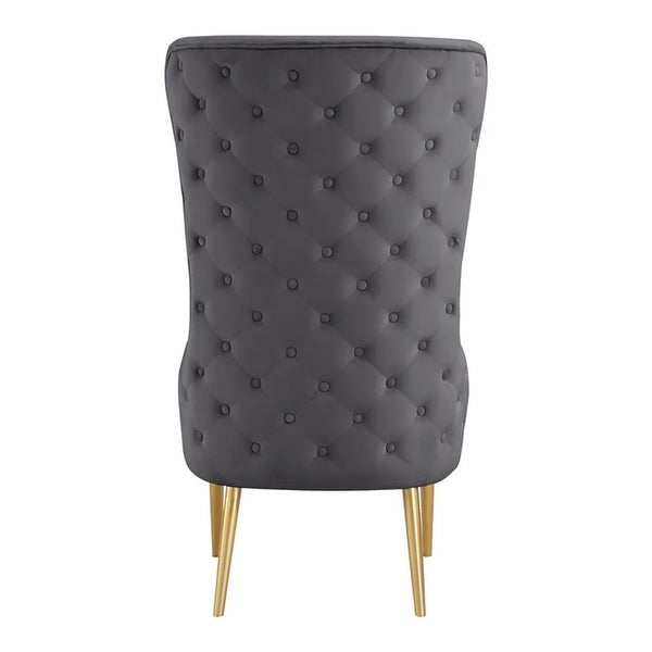 Best Master Furniture Kireth Velvet Upholstered High Back Accent Chair with Gold Legs