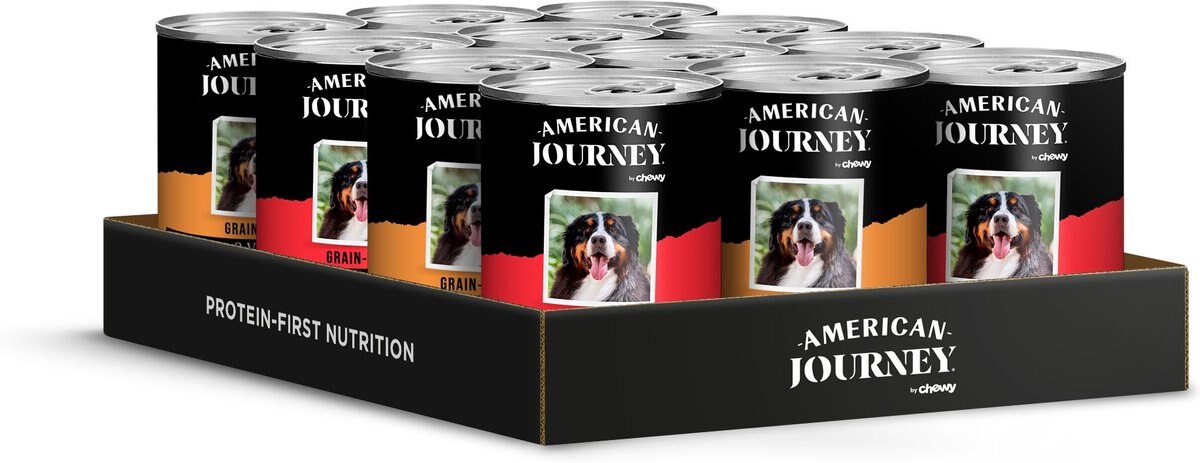 American Journey Stews Poultry and Beef Variety Pack Grain-Free Canned Dog Food， 12.5-oz can