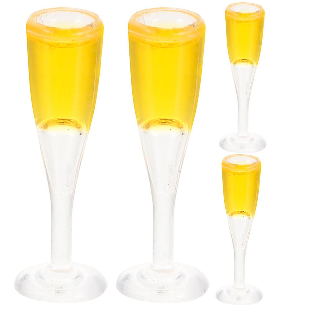 4pcs Miniature Wine Glasses Doll House Mini Wine Cup Decoration Doll House Accessory