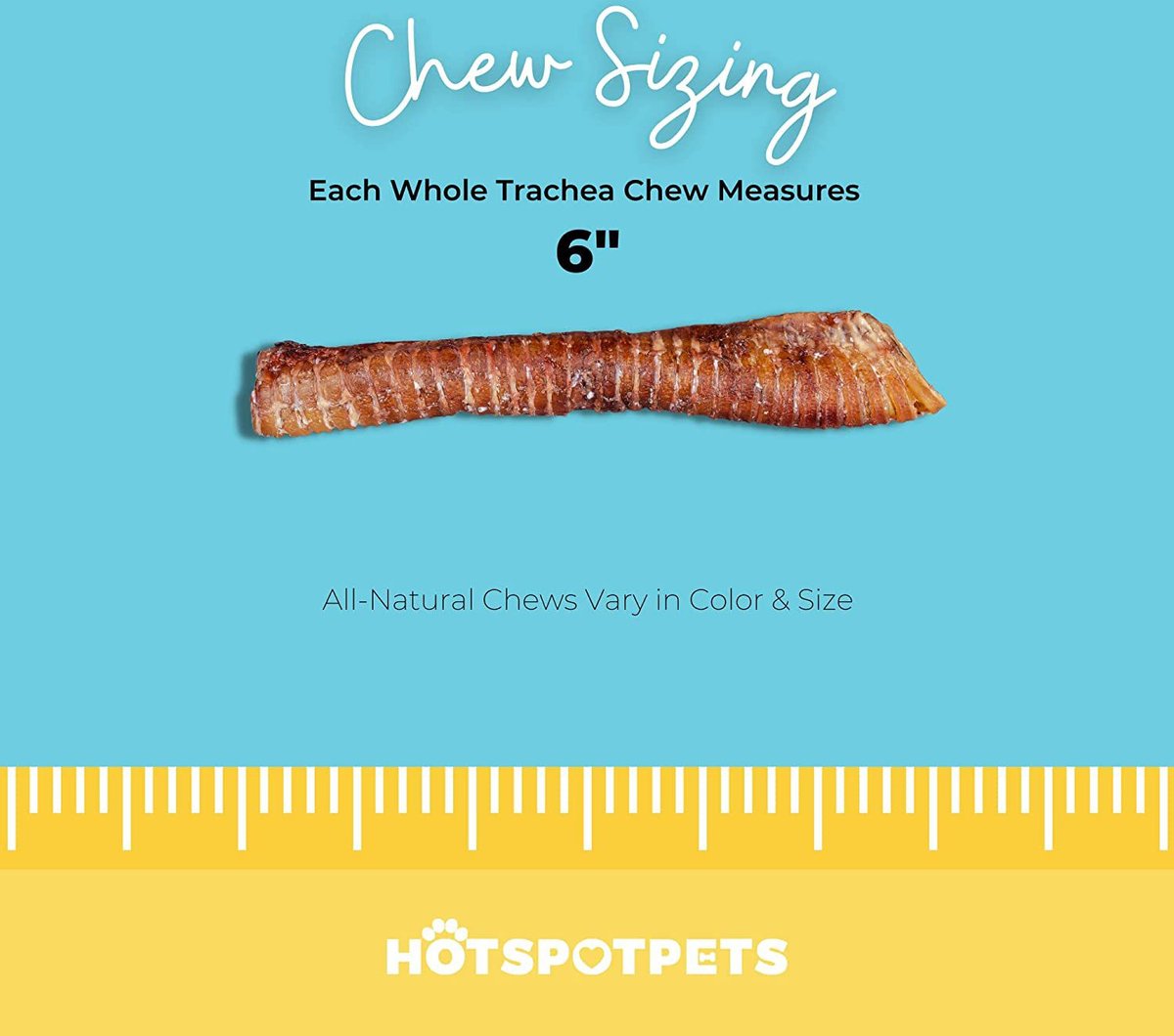 HOTSPOT PETS 6-in Whole Beef Trachea Tubes Chews Dog Treats