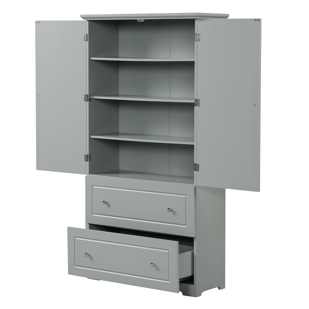 Bathroom Storage Cabinetwith Two Drawers and Adjustable Shelf