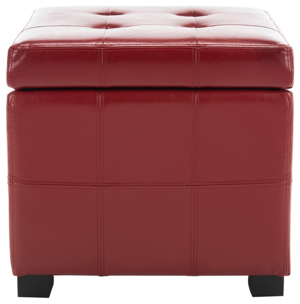 Denna Square Tufted Ottoman Red/Black   Contemporary   Footstools And Ottomans   by V.S.D Furniture  Houzz