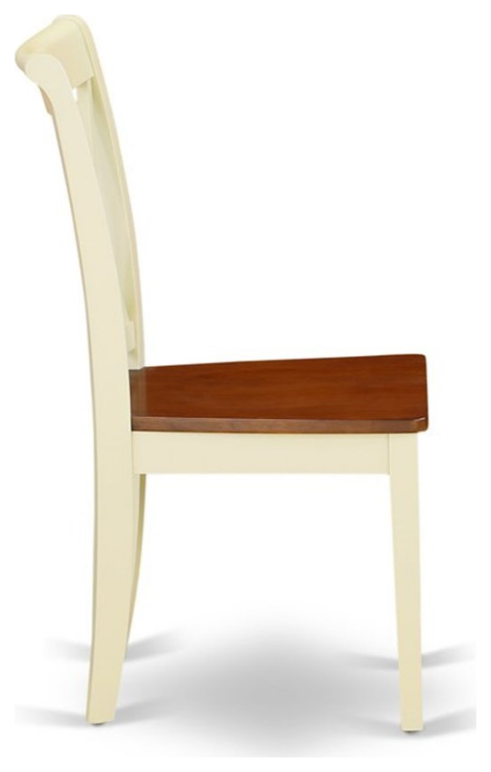 Atlin Designs 11 quotWood Dining Chairs in Cream (Set of 2)   Transitional   Dining Chairs   by Homesquare  Houzz