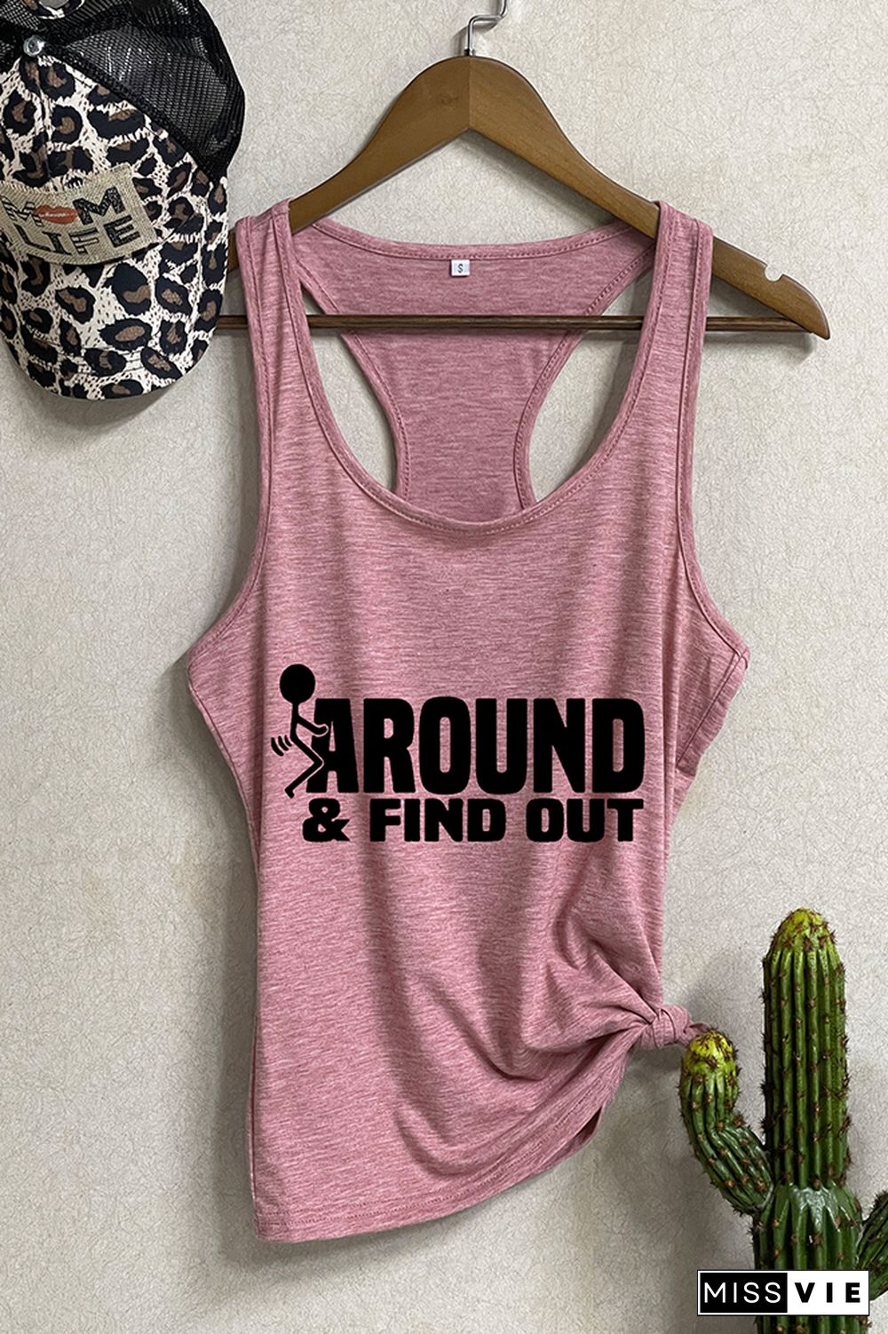 Fck Around And Find Out, Sarcastic Funny, Wine Glass Sleeveless Tank Top Wholesale