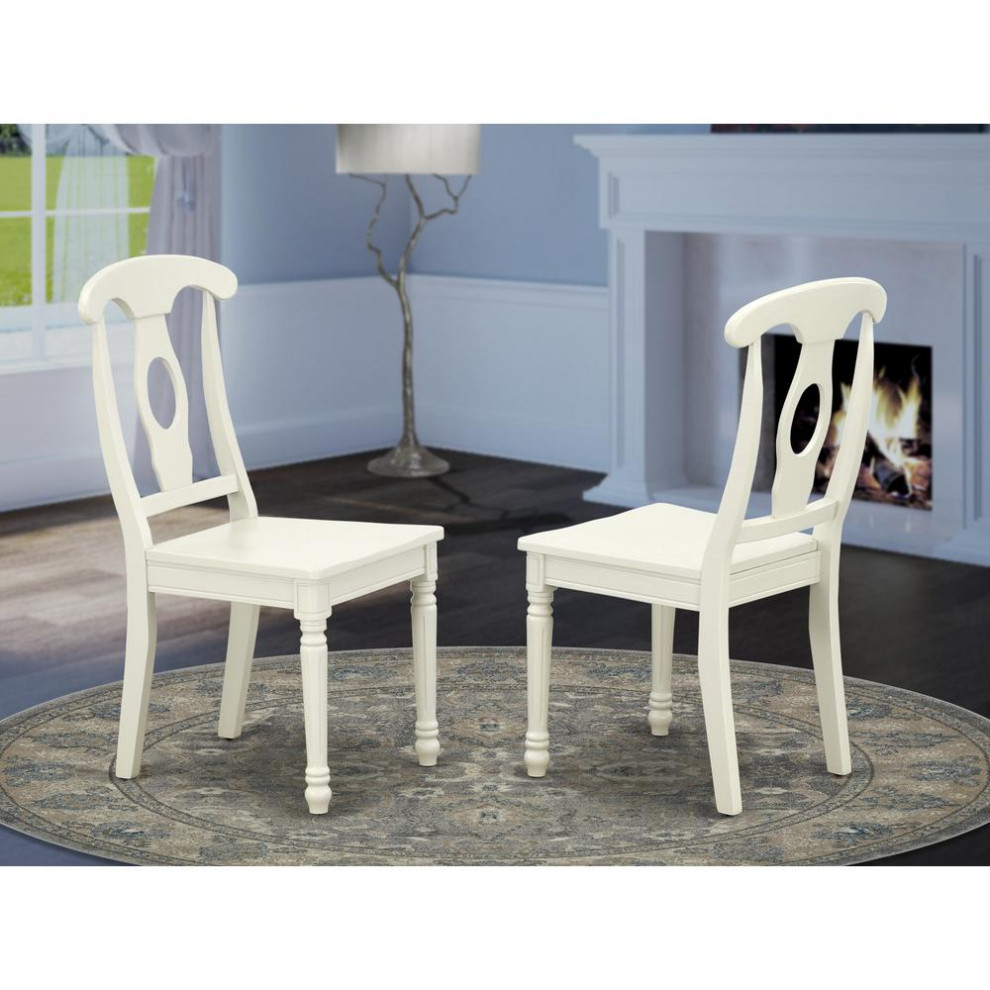 Dining Chair Linen White  KEC LWH W   Contemporary   Dining Chairs   by BisonOffice  Houzz