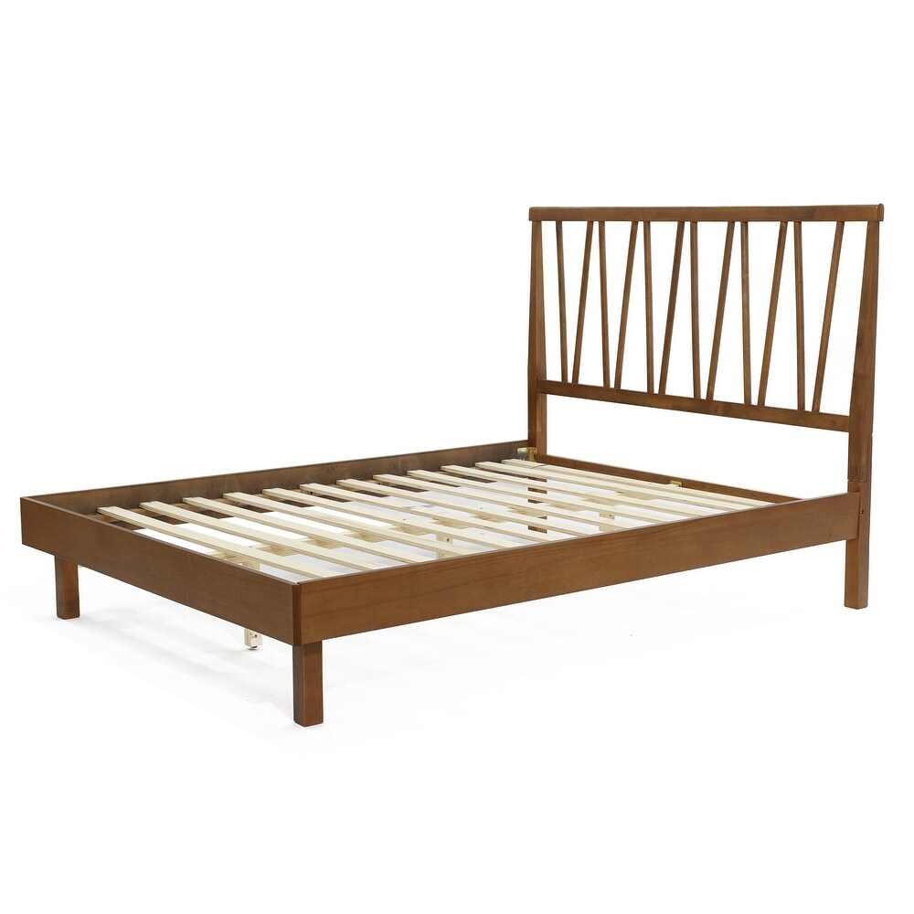 Wood V Open Panel Headboard and Frame Platform Bed Set  Queen/Full