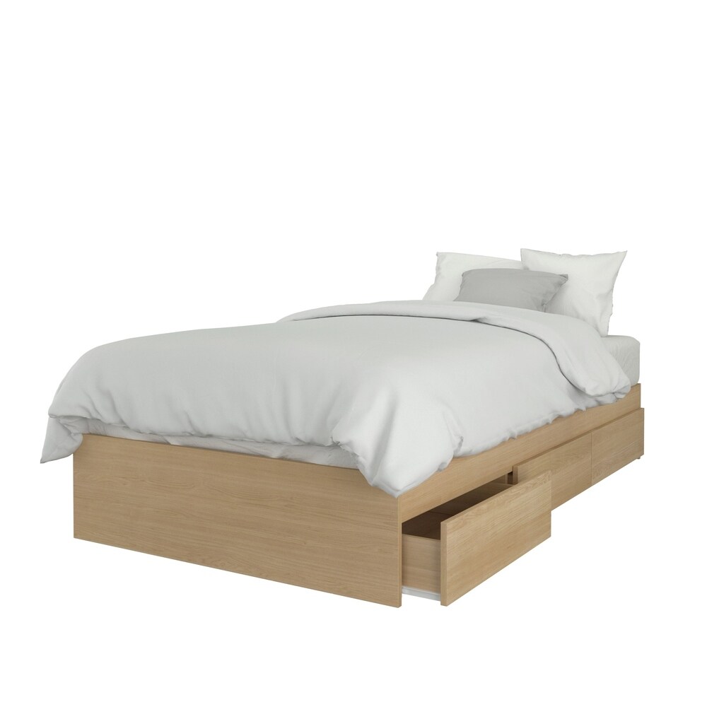 Nexera Nordik 3 Drawer Storage Bed  Natural Maple