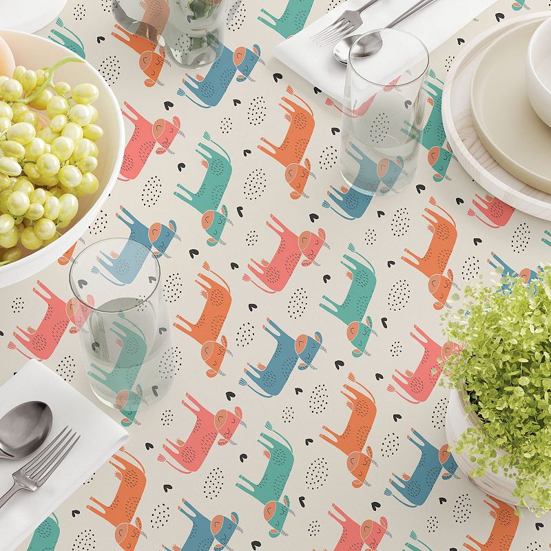 Square Tablecloth， 100% Polyester， 54x54， Happy Cows