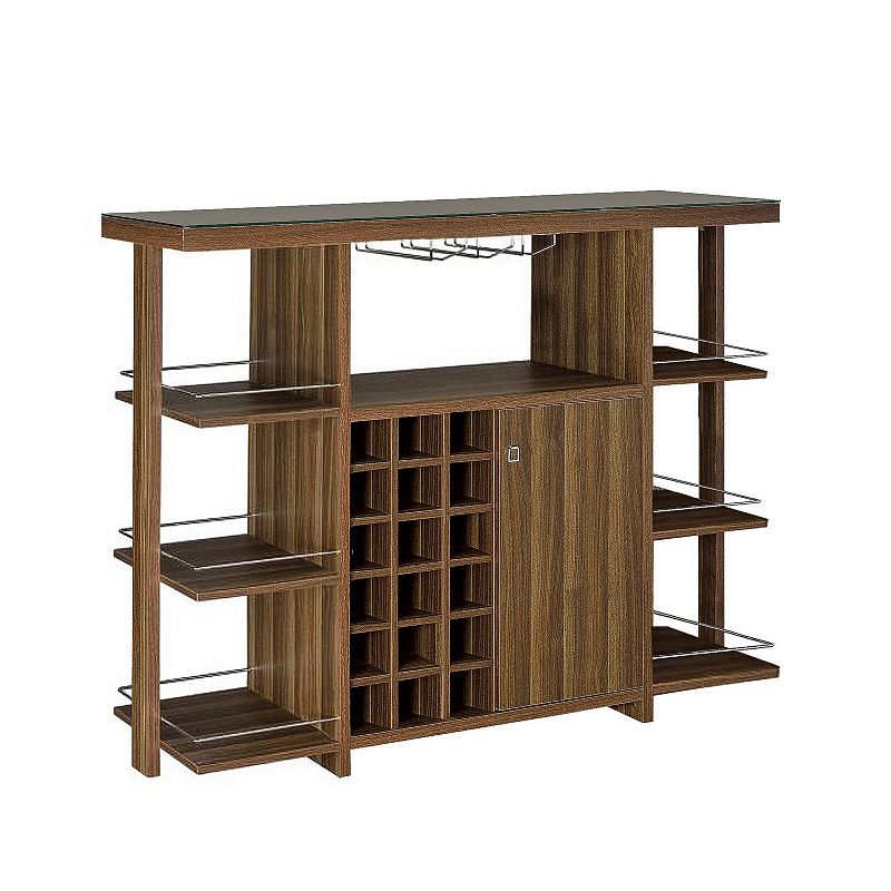 Sturdy Modern Bar Unit with Wine Bottle Storage