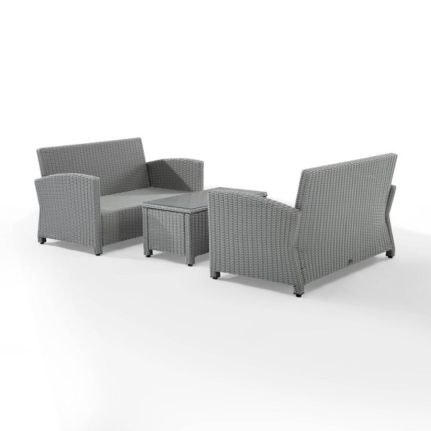 Bradenton 3pc Outdoor Wicker Seating Set Crosley