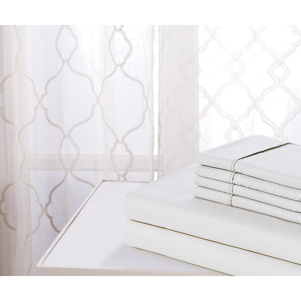Rayon from Bamboo 4 Piece Luxury Chevron Embossed Sheet Set