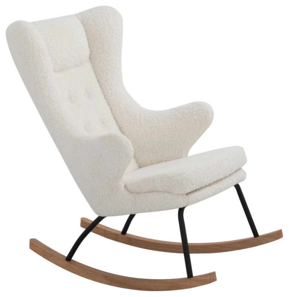 Sonita Modern White Sheep Rocking Chair   Midcentury   Rocking Chairs   by V.S.D Furniture  Houzz