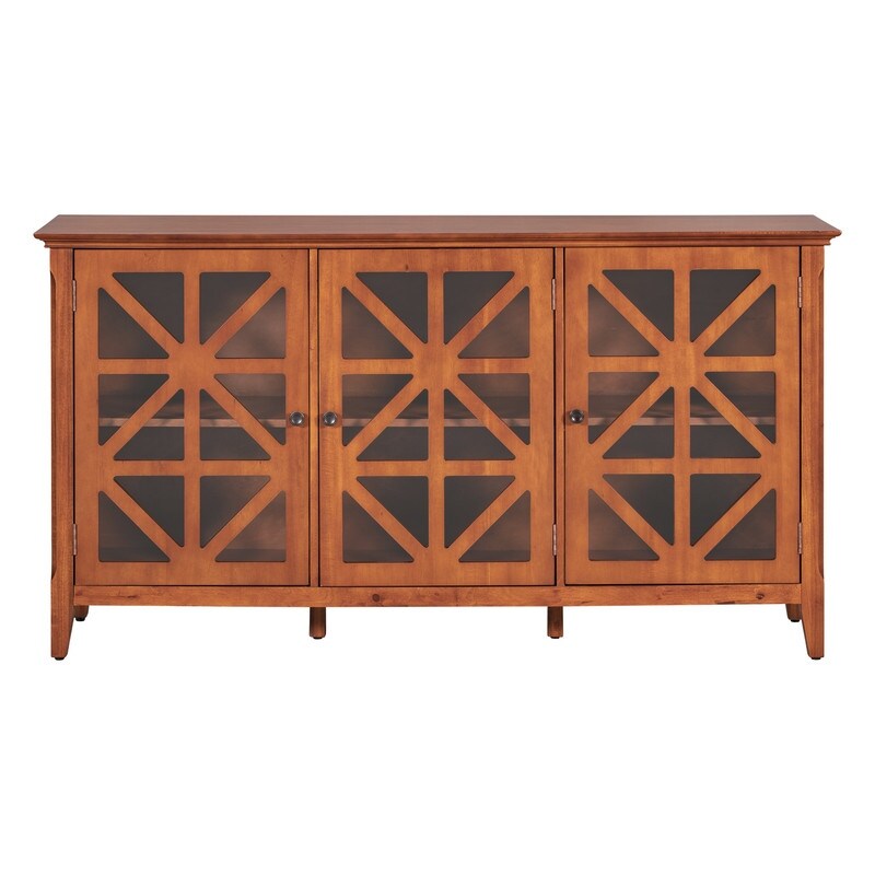 Accent Cabinet Modern Console Table for Living Room Dining Room With 3 Doors and Adjustable Shelves