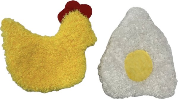 Piggy Poo and Crew Chicken and Egg Paper Crinkle Squeaker Toys Farm Toy， Medium