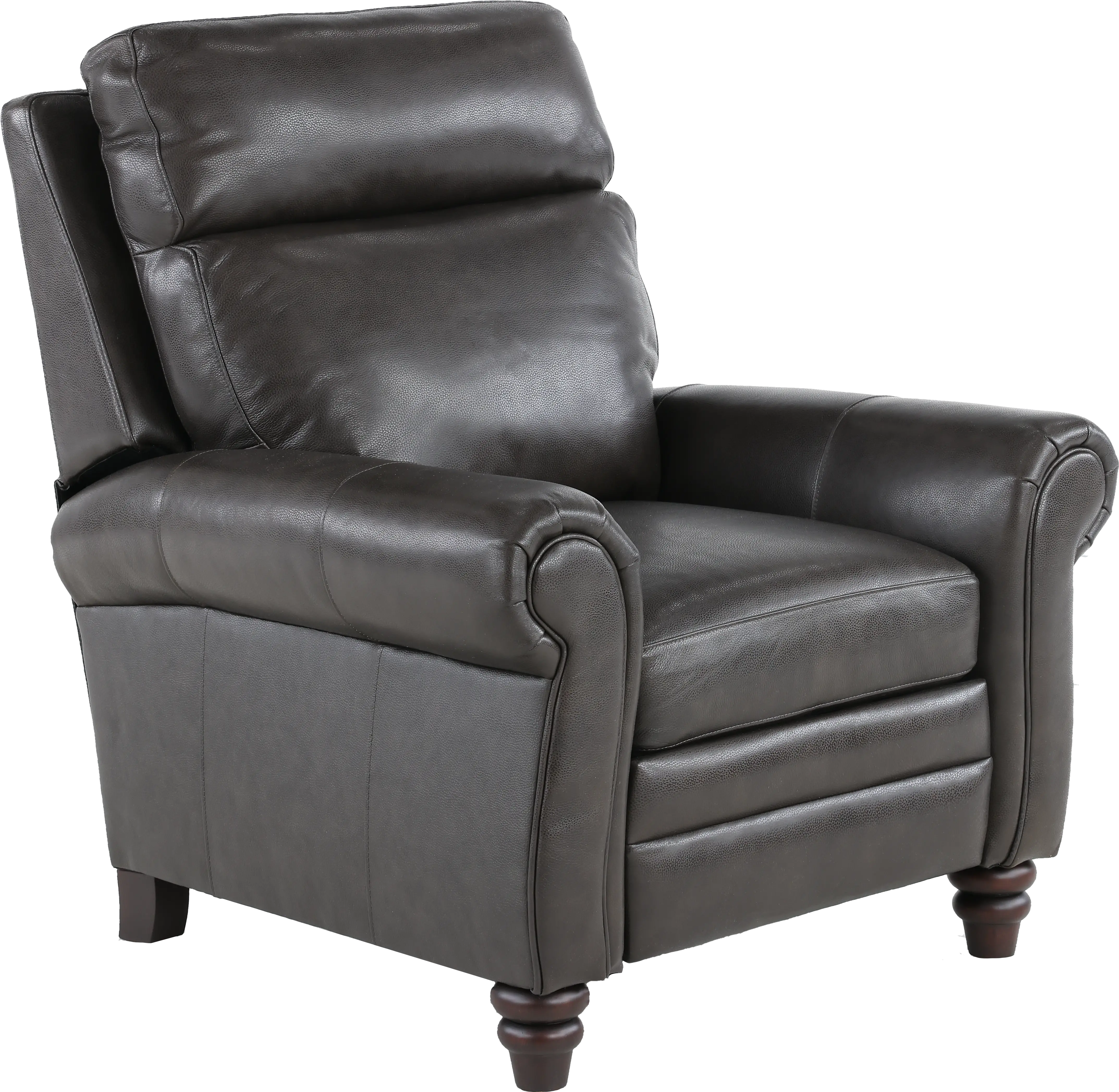 Fresh Twilight Gray Leather-Match High Leg Power Recliner