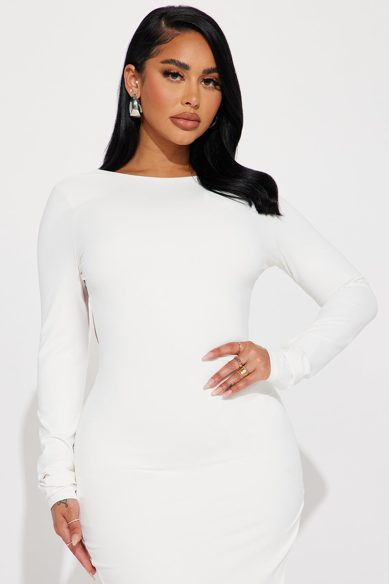 Becky Backless Midi Dress - White