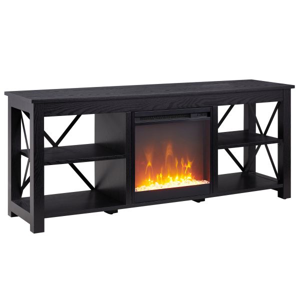 Sawyer Rectangular TV Stand with Crystal Fireplace for TV's up to 65