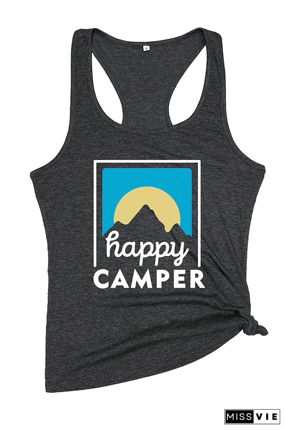 Happy Camper Printed Sleeveless Tank Top Wholesale