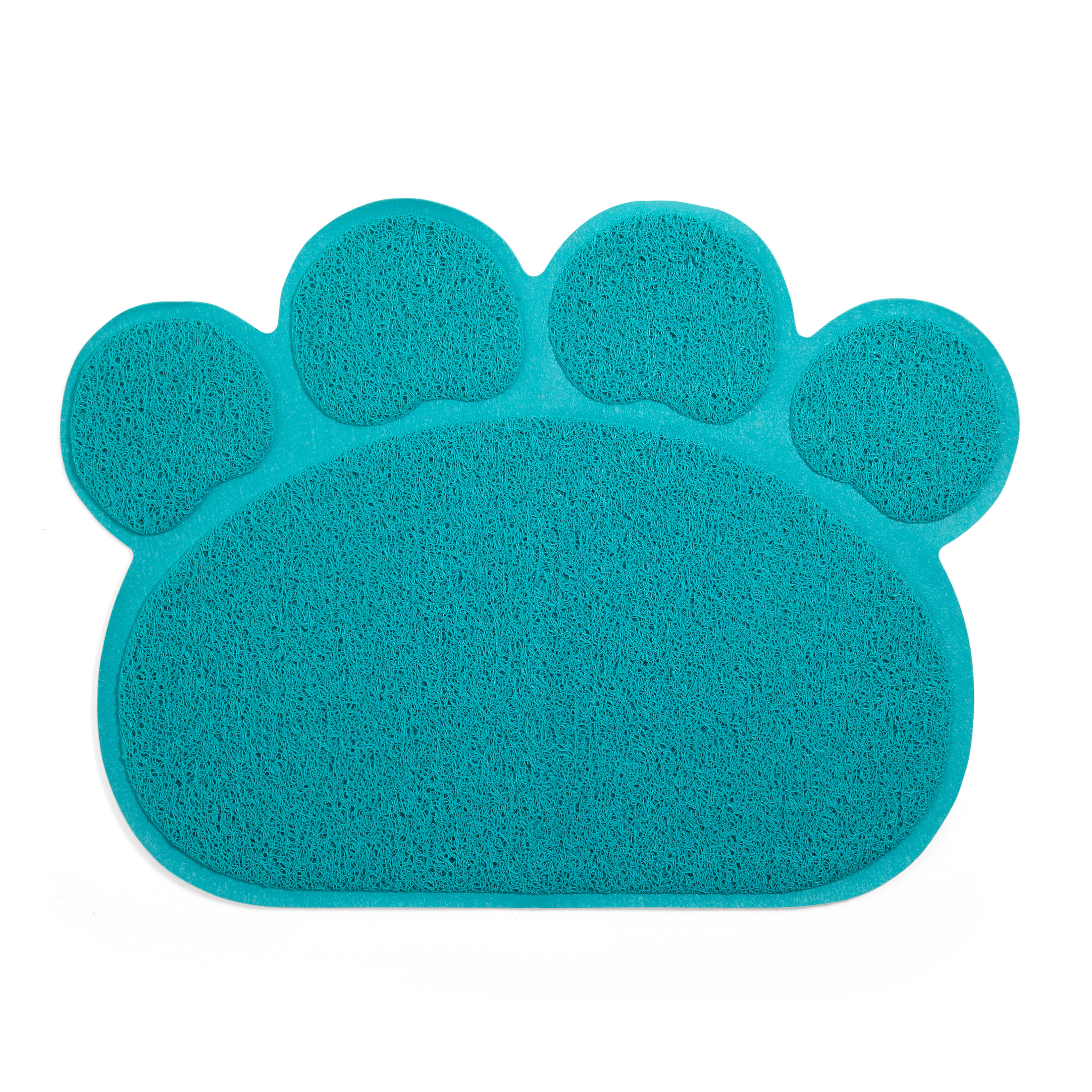 So Phresh Blue Paw-Shaped Cat Litter Trapper Mat， 17.8