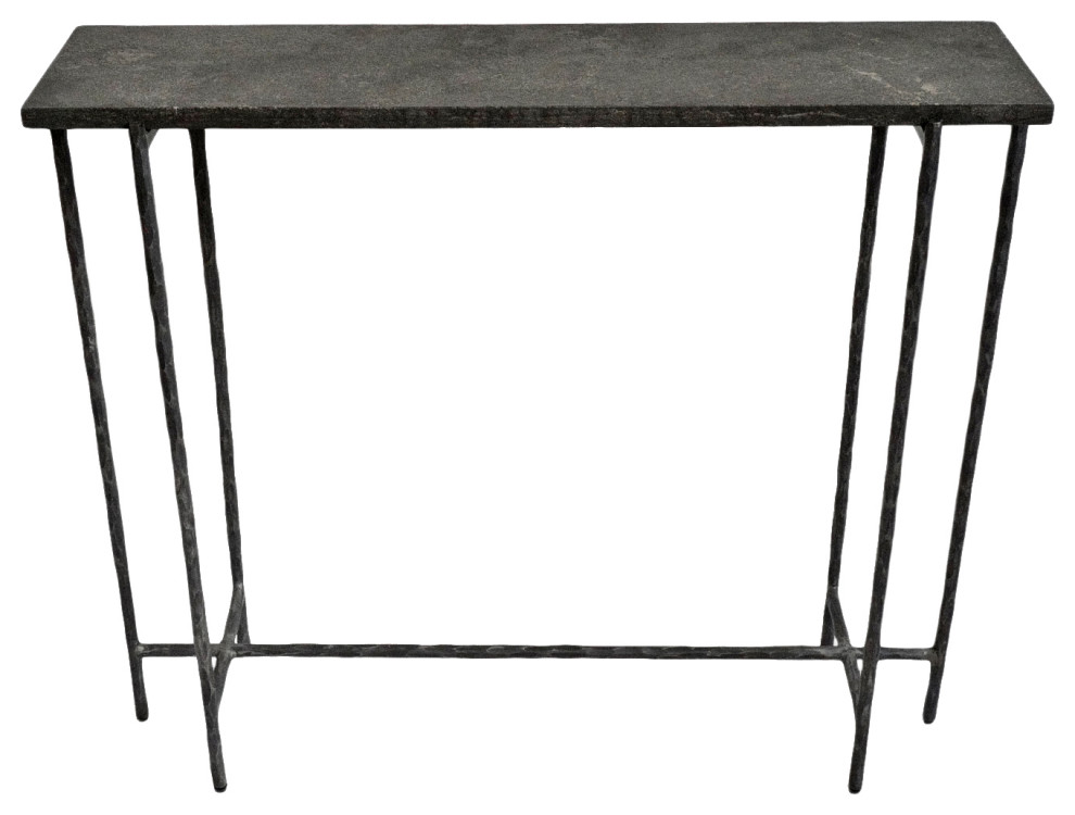 Smoke Grey Slate Thin Console Table 35 quot  Industrial   Console Tables   by Design Mix Furniture  Houzz