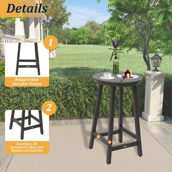 Outdoor Bar Table HIPS Plastic Bistro Table for Patio