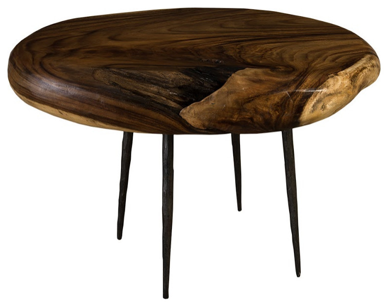 Skipping Stone Side Table  Forged Legs   Industrial   Side Tables And End Tables   by HedgeApple  Houzz