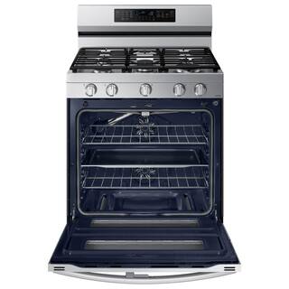  6 cu. ft. 30 in. Freestanding Smart Double Oven Gas Range with Air Fry Fingerprint Resistant in. Stainless Steel NX60A6751SS