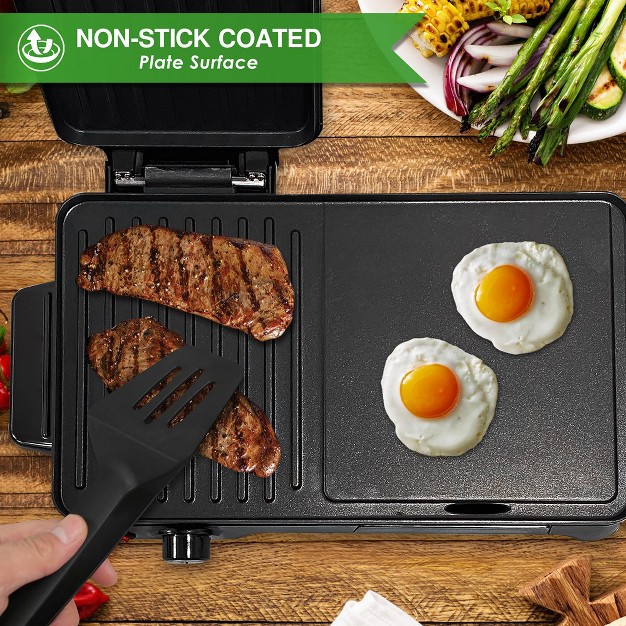 Nutrichef 2 in 1 Panini Press Grill amp Griddle 1500w