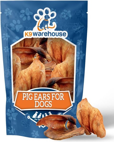 K9warehouse Pig Ears Natural Dog Treats， 6 count