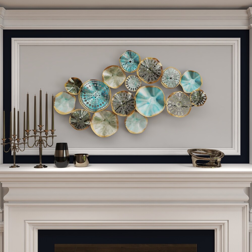 Multi Colored Metal 3D Overlapping Discs Plate Wall Decor